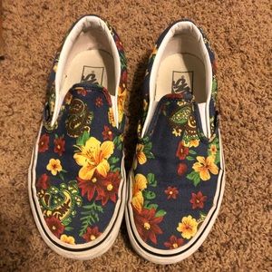 Floral slip on vans